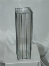 VASO VETRO CM.41 C/PORTAVASO METAL.