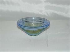 PORTACANDELE VETRO CM.8X3 BLU