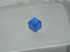 PORTACANDELE VETRO CUBO CM.4 BLU