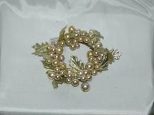 PORTACANDELA PERL.BIANCHE C/ORO CM14