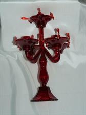 CANDELABRO VETRO ROSSO CM.32