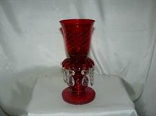CALICE PORTACANDELA VETRO ROSSO CM.23
