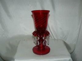 CALICE PORTACANDELA VETRO ROSSO CM.23