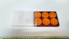 6 CANDELE T-LIGHT ARANCIO CERA