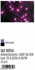 180 LED VIOLA C/GIOCHI L., CAVO ALIM. MT.1,5 - CAVO LUCI MT.5 X