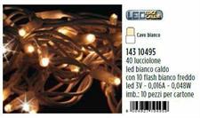 40 LUCCIOLONE A LED BIANCO CALDO C/ FLASH FREDDO, CAVO BIANCO