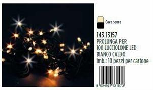 PROLUNGA PER 100 LUCCIOLONE LED BIA NCO CALDO, 10 MT, CAVO SCURO