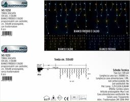 TENDA SFALSATA 128 LED CM.350X80, 2  COL. PROGRAMMABILI C/CONTRO