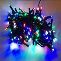 100 MINILUCCIOLE LED MULTI A BATT.,  MT.10, C/MOT. GIOCHI L. E T