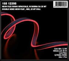 *NEON FLEX ROSSO BIFACCIALE, IN BOBINA DA 25 MT