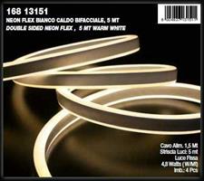 NEON FLEX BIANCO CALDO BIFACCIALE,  5 MT