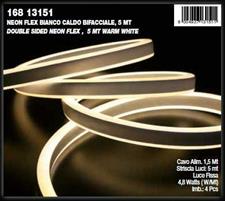 NEON FLEX BIANCO CALDO BIFACCIALE,  5 MT