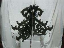 LAMPADARIO PLEXIGLAS CM.66X54 NERO C/8 PORTA TEA LITE