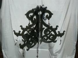 LAMPADARIO PLEXIGLAS CM.66X54 NERO C/8 PORTA TEA LITE