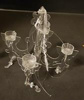 LAMPADARIO PLEXIGLAS CM.66X54 TRASPARENTE C/8 PORTA TEA LITE