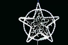 STELLA 2D BIANCA CM.50X52 C/TUBO E  LUCCIOLONE A LED BIANCHI, C/