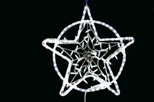 STELLA 2D BIANCA CM.50X52 C/TUBO E  LUCCIOLONE A LED BIANCHI, C/