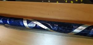 TESSUTO VOILE BLU DIS.ARG. MT.3X1,5