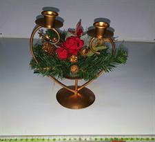 PORTACANDELE X 2 DECORAZIONE RED