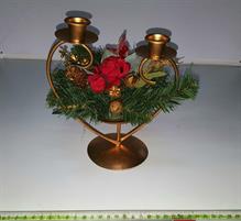 PORTACANDELE X 2 DECORAZIONE RED