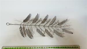 DECORAZIONE FELCE RAMO LATTA GLITTER SILVER