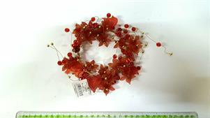CORONCINA GEMME E FIORI ROSSI CM.15