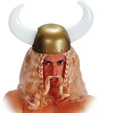 Parrucca Vikingo c/baffi (elmo escl uso) in valigetta
