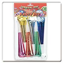PARTY SET : 6 TROMBE METALLIZZATE CM.2