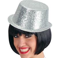 Cilindro con glitter argento