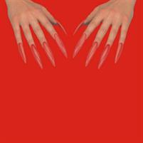 10 unghie adesive rosse lungh.cm. 6  in blister