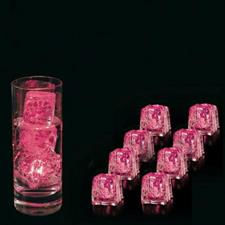 8 cubetti finto ghiaccio cm.3,5x3,5 x3,5 luminosi rosa in scatol