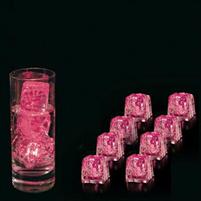 8 cubetti finto ghiaccio cm.3,5x3,5 x3,5 luminosi rosa in scatol