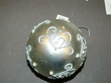 4 SFERE VETRO CM.10 ARGENTO OPACO DECORO ARGENTO