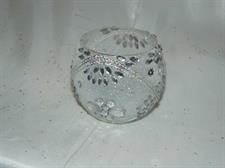 VASETTO PORTACANDELE C/DECORO ARGENTO