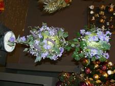 PIANTA CON 3 BALL FIORI BLUE CM.100