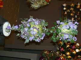 PIANTA CON 3 BALL FIORI BLUE CM.100