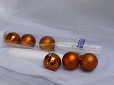 6 SFERE PLASTICA TINTA UNITA COPPER CM.6 IN CILINDRO