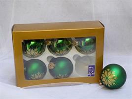 6 SFERE VETRO DECORATE CM.8 GREEN