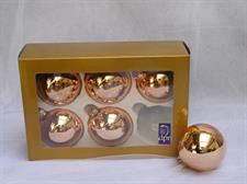 6 SFERE VETRO TINTA UNITA CM.8 ORO LUCIDO