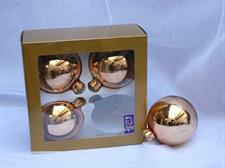 4 SFERE VETRO TINTA UNITA CM.10 GOLD LUCIDO