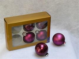 6 SFERE VETRO TINTA UNITA CM.8 PURPLE DARK OPACO