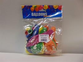 15 PALLONI NUMERI COLORI ASSORTITI globo