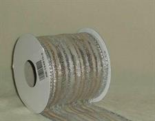 NASTRO ORGANZA RIGHE ORO ARGENTO GLITTER MT.10