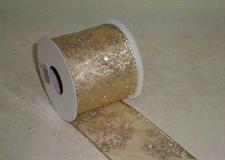 NASTRO ORGANZA ORO DECORO GLITTER ORO MT.10