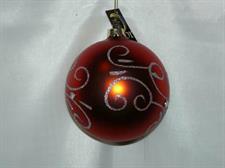 SFERA CM.10 ROSSA C/RICCIOLI GLITTER ARGENTO